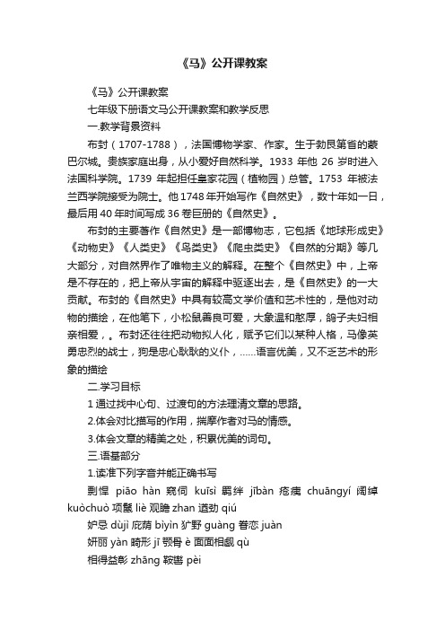 《马》公开课教案