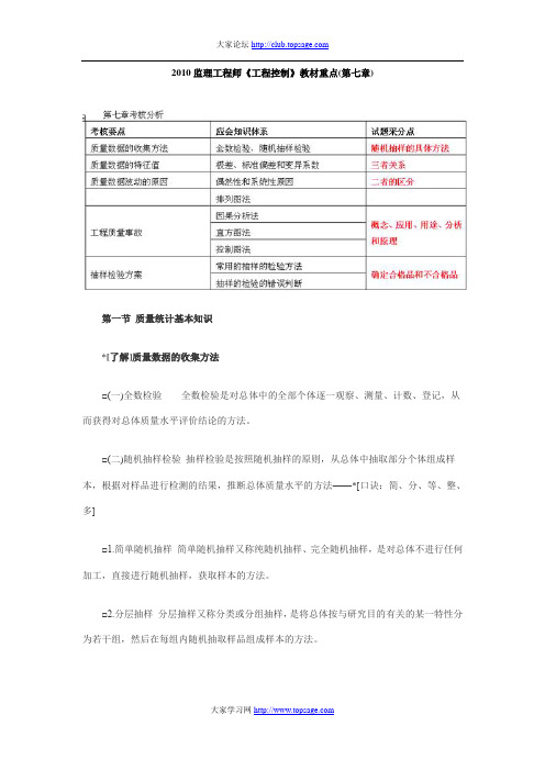 2010监理工程师《工程控制》教材重点(第七章)