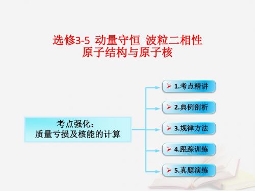 高考物理一轮总复习第4章第4节质量亏损及核能的计算课件鲁科版选修35