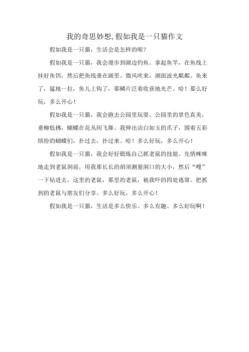 我的奇思妙想,假如我是一只猫作文