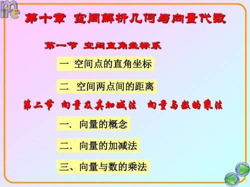 第节空间直角坐标系及向量及其加减法