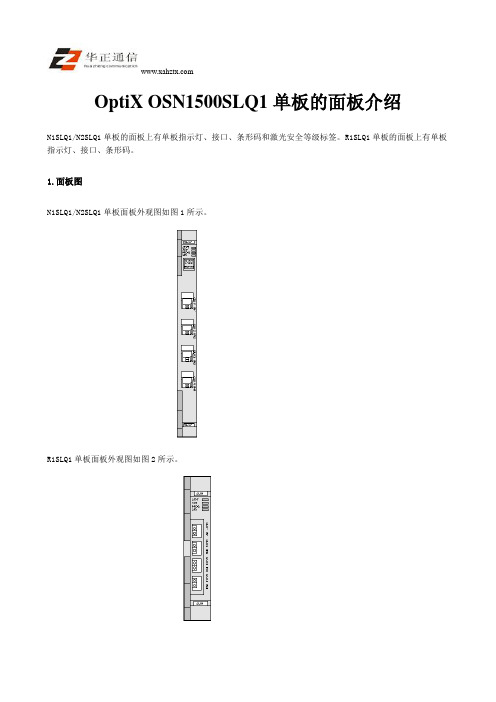 OptiX OSN1500SLQ1单板的面板介绍