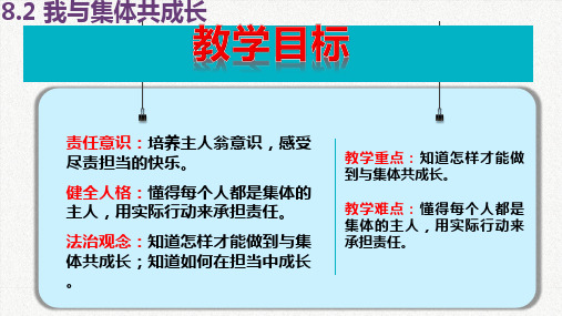 2023年部编版道德与法治七年级下册8.2 我与集体共成长 课件(19张PPT)