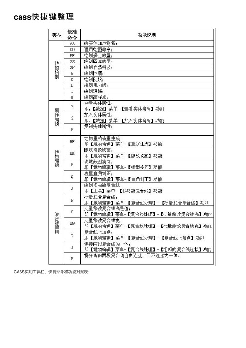 cass快捷键整理