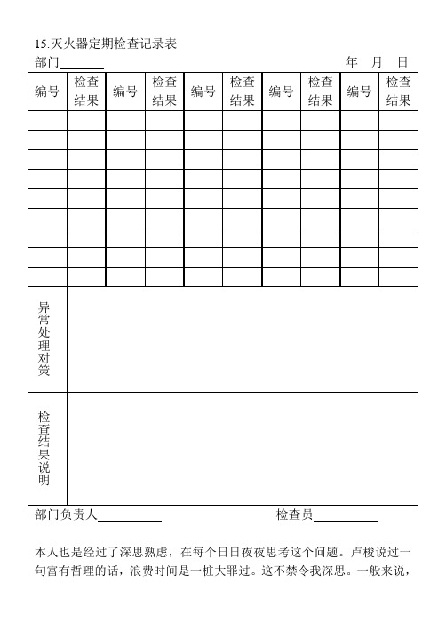 15.灭火器定期检查记录表