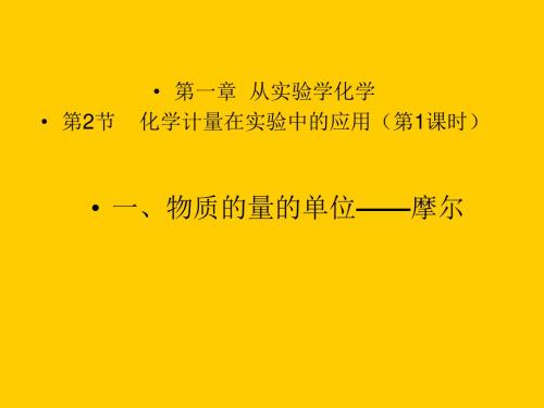 化学计量在实验中的应用PPT课件15 人教版