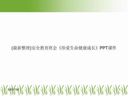 (最新整理)安全教育班会《珍爱生命健康成长》PPT课件