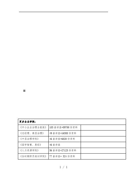 全面预算相关例题