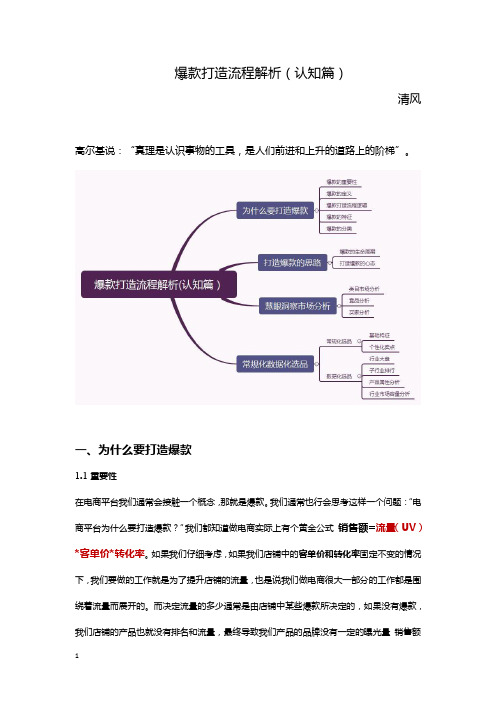 大促过后如何进行爆款打造 -爆款打造流程解析(认知篇)