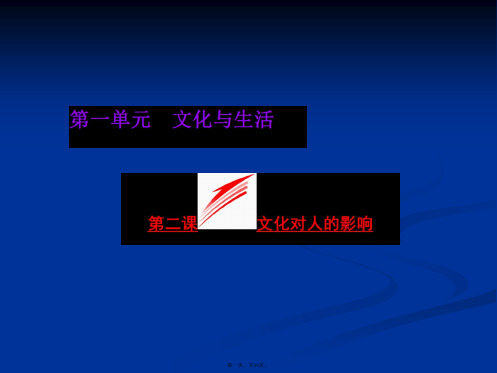 三维设计高中政治必修课件第一单元文化与生活第二课文化对人的影响