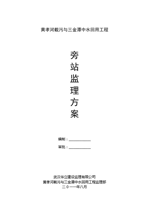 黄孝河截污与三金潭中水回用旁站监理方案