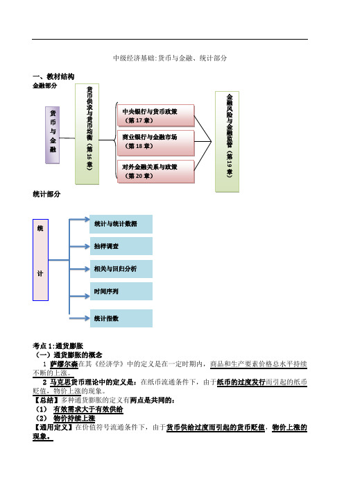 经济师中级经济基础第三、四部分 货币与金融及统计精编讲义