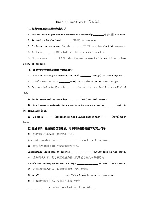 人教新目标九年级英语全册同步练习：Unit 11 Section B (2a-2e)