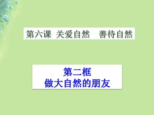 九年级道德与法治上册 第三单元 第6课 关爱自然 善待自然 第2框 做大自然的朋友课件 鲁人版六三制