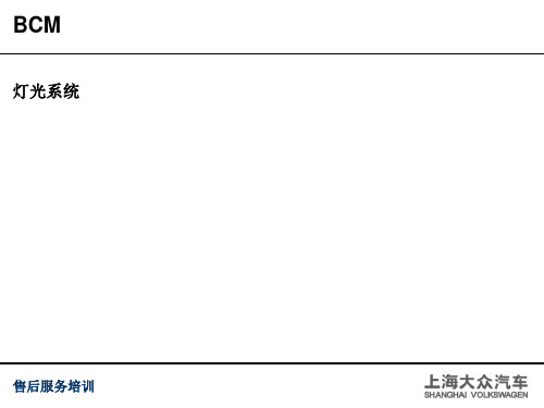 2014年上海大众灯光控制系统技术培训课件