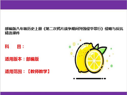 部编版八年级历史上册《第二次鸦片战争期间列强侵华罪行》侵略与反抗精选课件