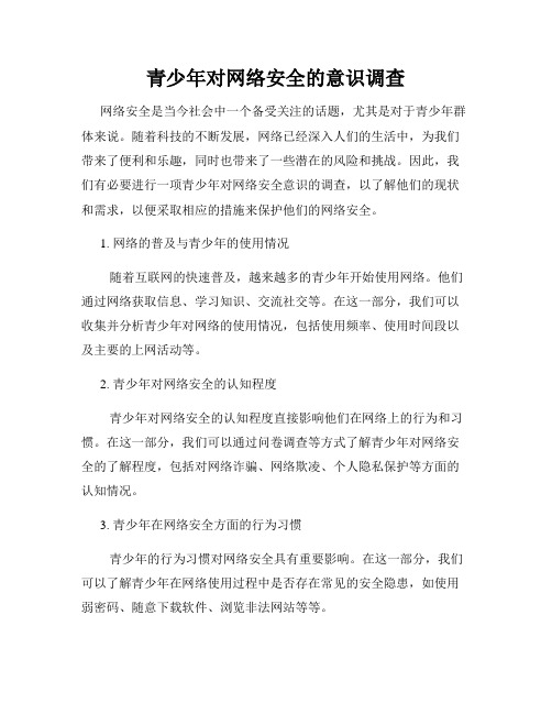 青少年对网络安全的意识调查