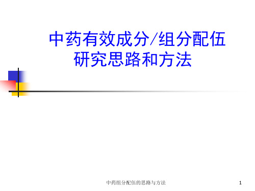 中药组分配伍的思路与方法课件