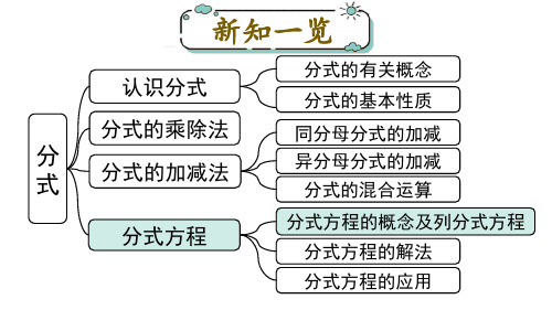 北师大版八年级数学下册第五章 分式与分式方程4 第1课时 分式方程的概念及列分式方程