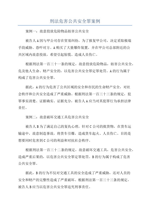 刑法危害公共安全罪案例