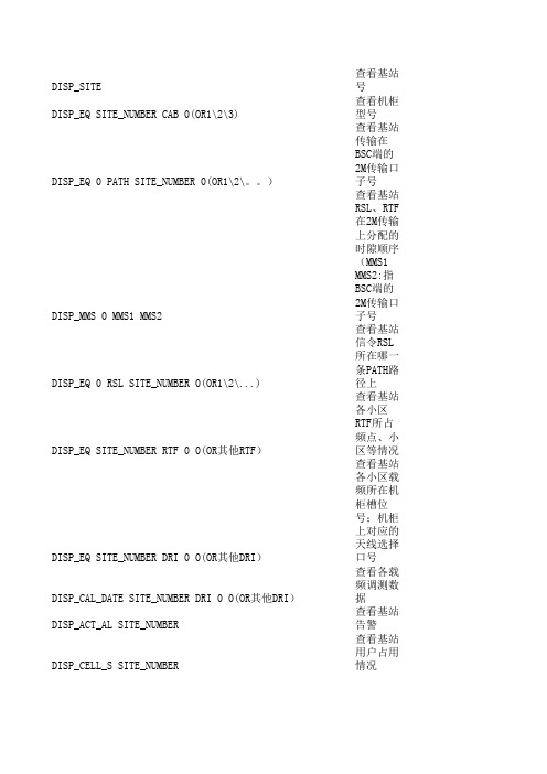 常用基站查看命令