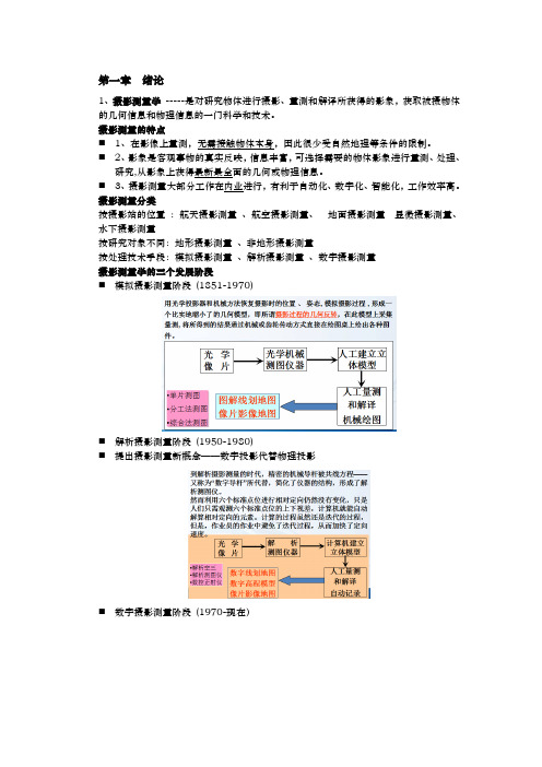 摄影测量学知识点