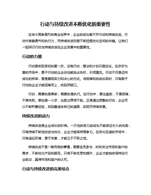 行动与持续改进不断优化的重要性