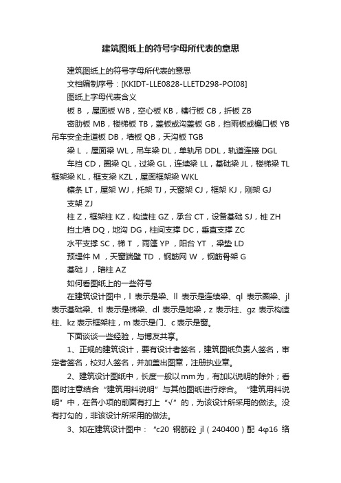 建筑图纸上的符号字母所代表的意思