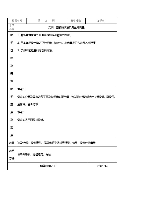 实训 四步触诊及骨盆外测量