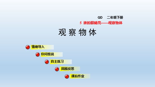 2021春二年级数学下册 青岛版  第5单元 观察物体 授课+习题课件