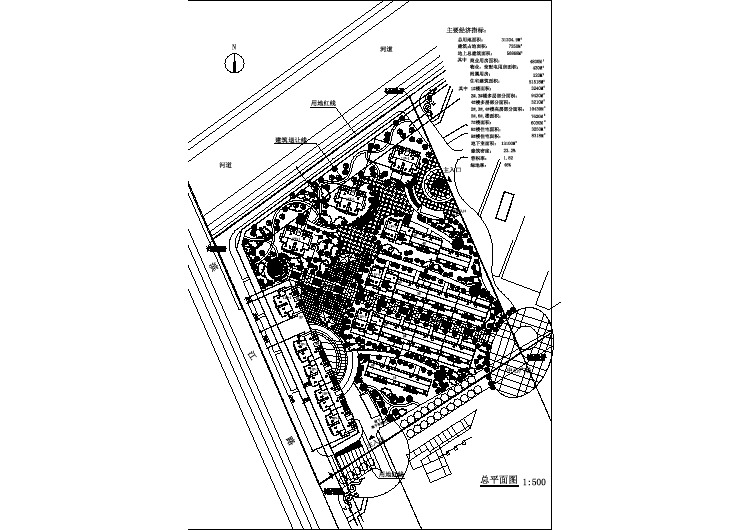 总用地31204.9平米住宅小区总平面CAD图