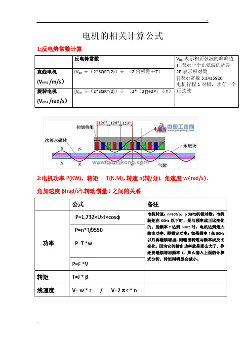 电机计算公式