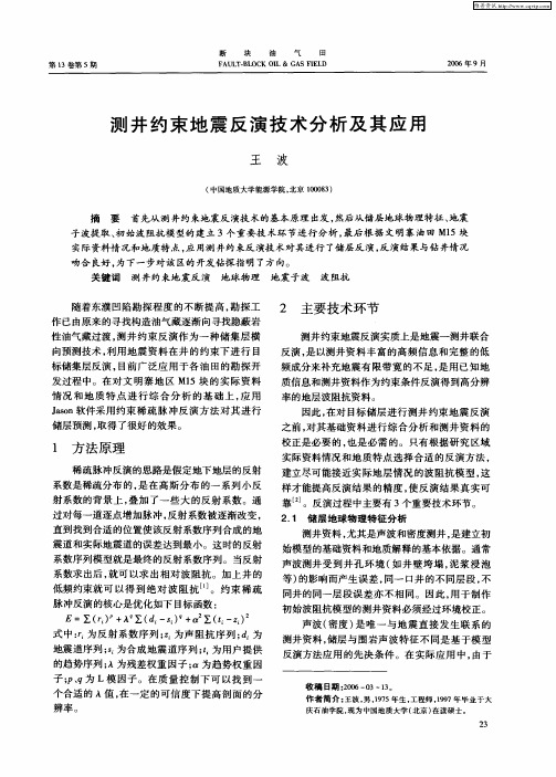 测井约束地震反演技术分析及其应用