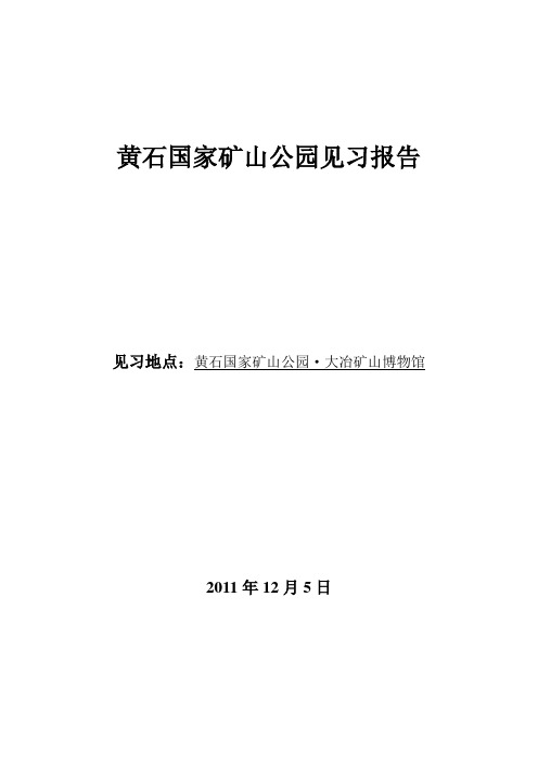 矿山公园实习报告