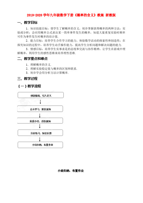 2019-2020学年九年级数学下册《概率的含义》教案 浙教版.doc