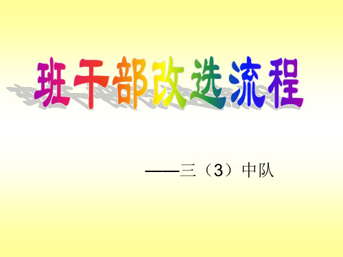 班干部改选流程.ppt