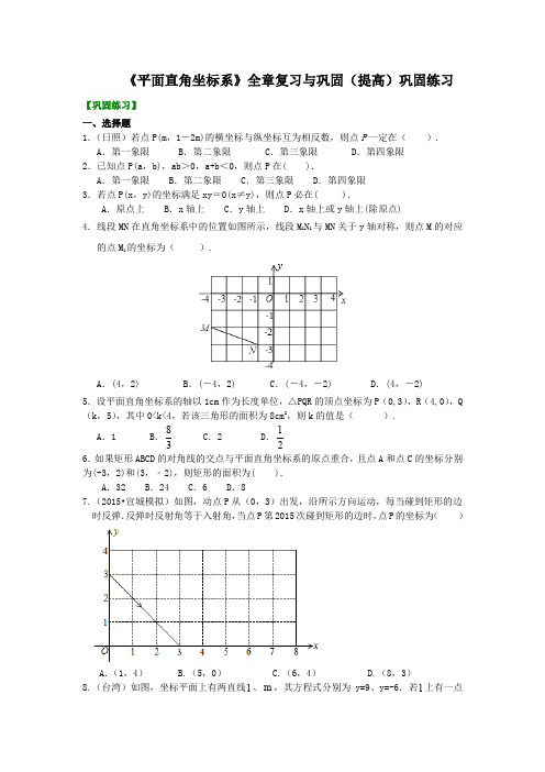 《平面直角坐标系》全章复习与巩固(提高)巩固练习