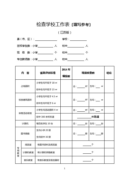 督导检查学校工作表(填写参考)