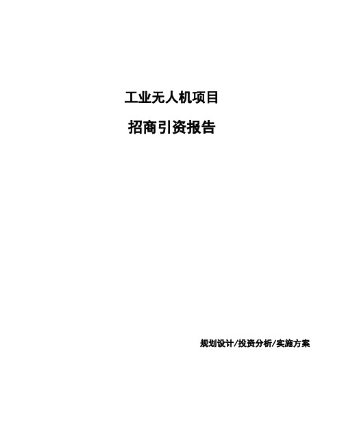 工业无人机项目招商引资报告