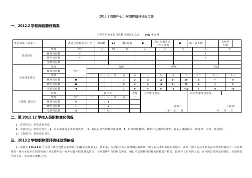 2013.1鸣凰中心小学职称晋升核岗工作
