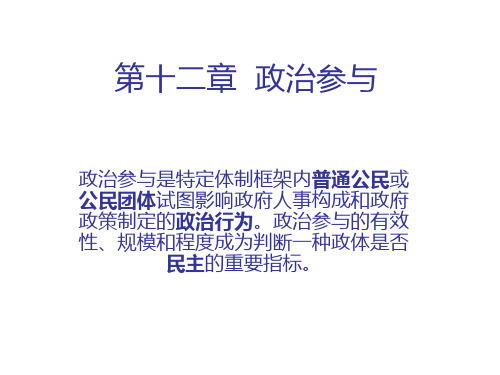 第十二章 政治参与