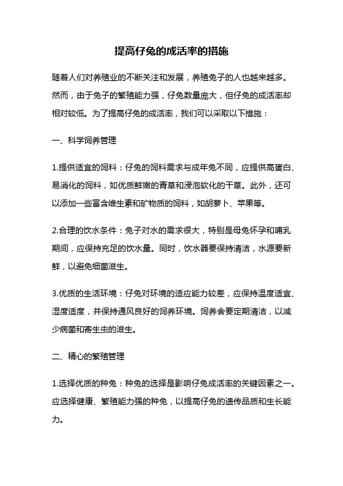 提高仔兔的成活率的措施