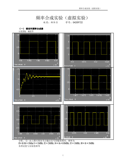 仿真实验-频率合成仿真实验报告