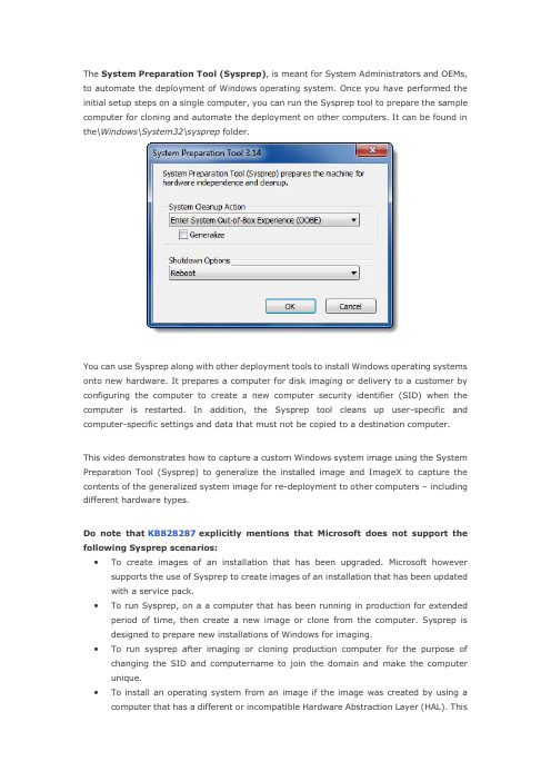 The System Preparation Tool (Sysprep) in Microsoft Windows 7