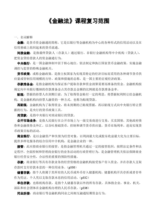 金融法知识点深度总结,基于考试范围