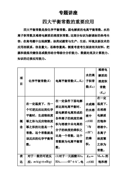 2018版高考化学一轮总复习(限时训练)：第八章专题讲座