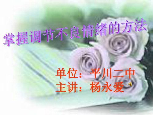 调节不良情绪的方法ppt课件