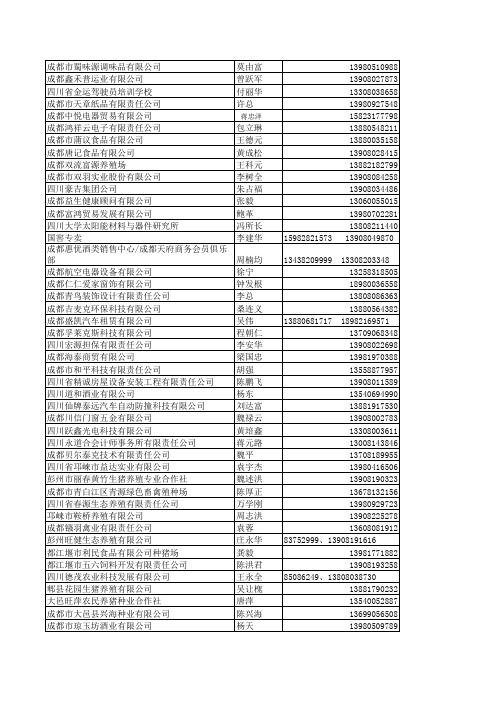 成都企业法人整理yd