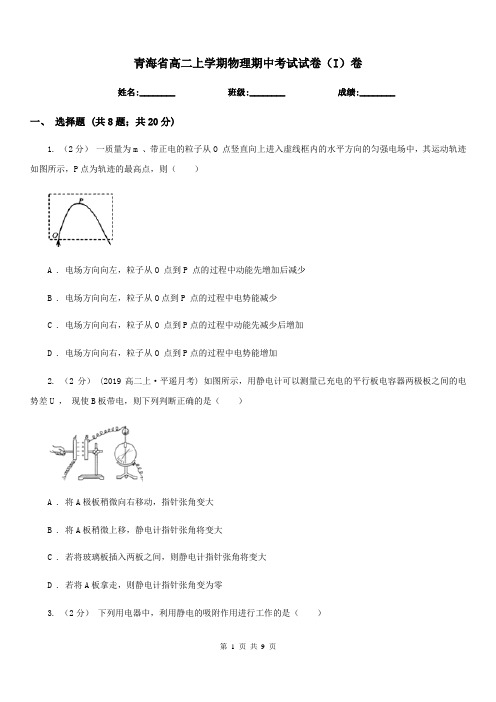 青海省高二上学期物理期中考试试卷(I)卷(考试)