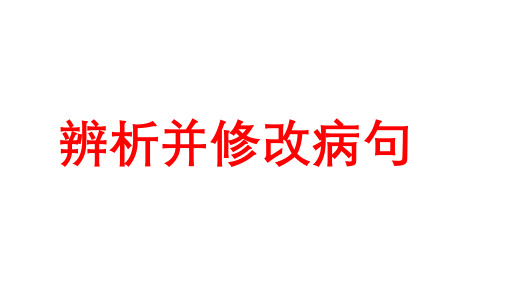 2024届高考语文复习：辨析并修改病句+课件34张